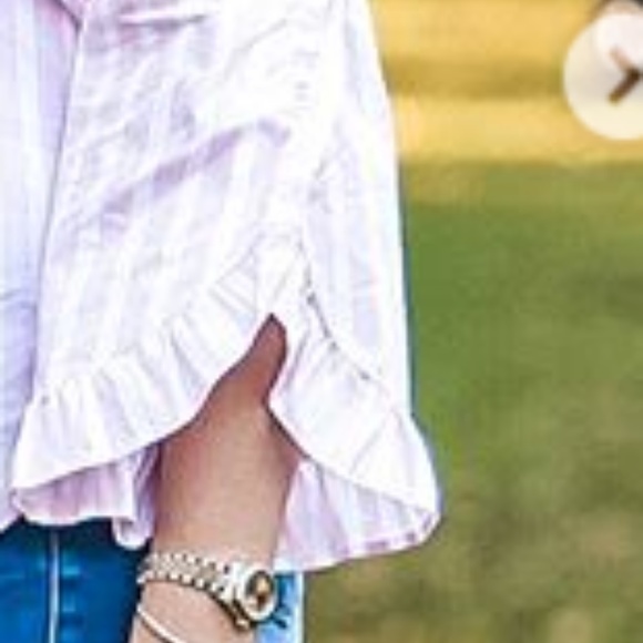 COPY - Off the Shoulder Striped Shirt with Ruffle… - Picture 6 of 6